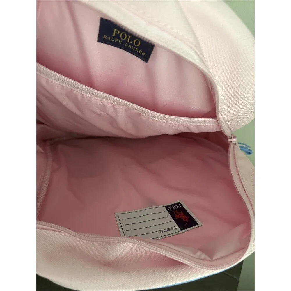 Polo Ralph Lauren Kids Pink & Blue Backpack Lunchbox Set Embroidered Logo